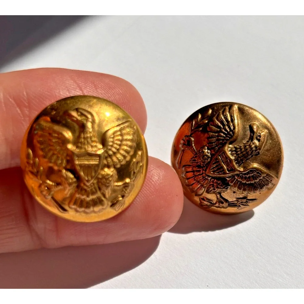 Antique Brass Button Lot Military Livery Horstmann Waterbury Kenning 7pc